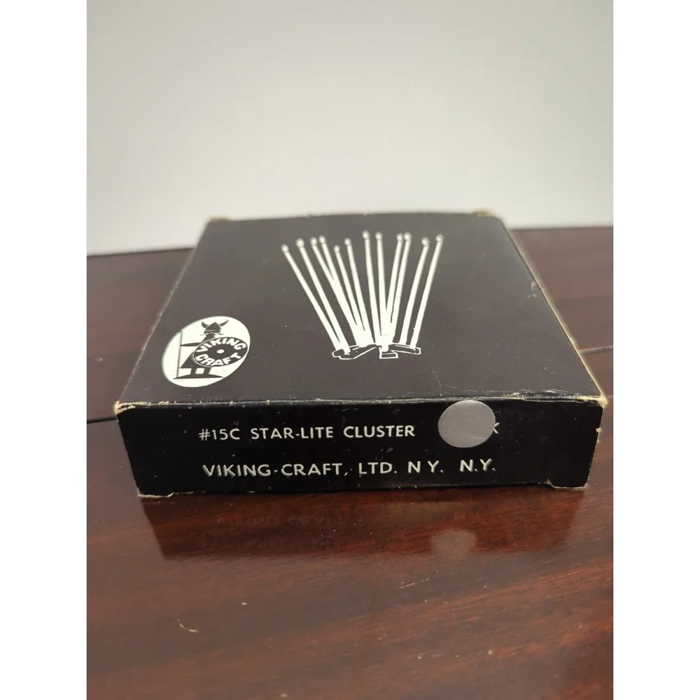 Vintage Viking Craft Star Lite Cluster Candle Holder MCM Atomic Metal 15C Silver